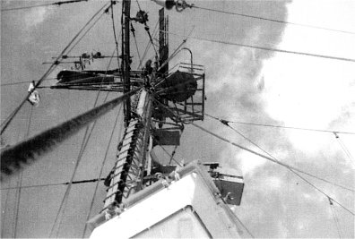 looking up the forward mast